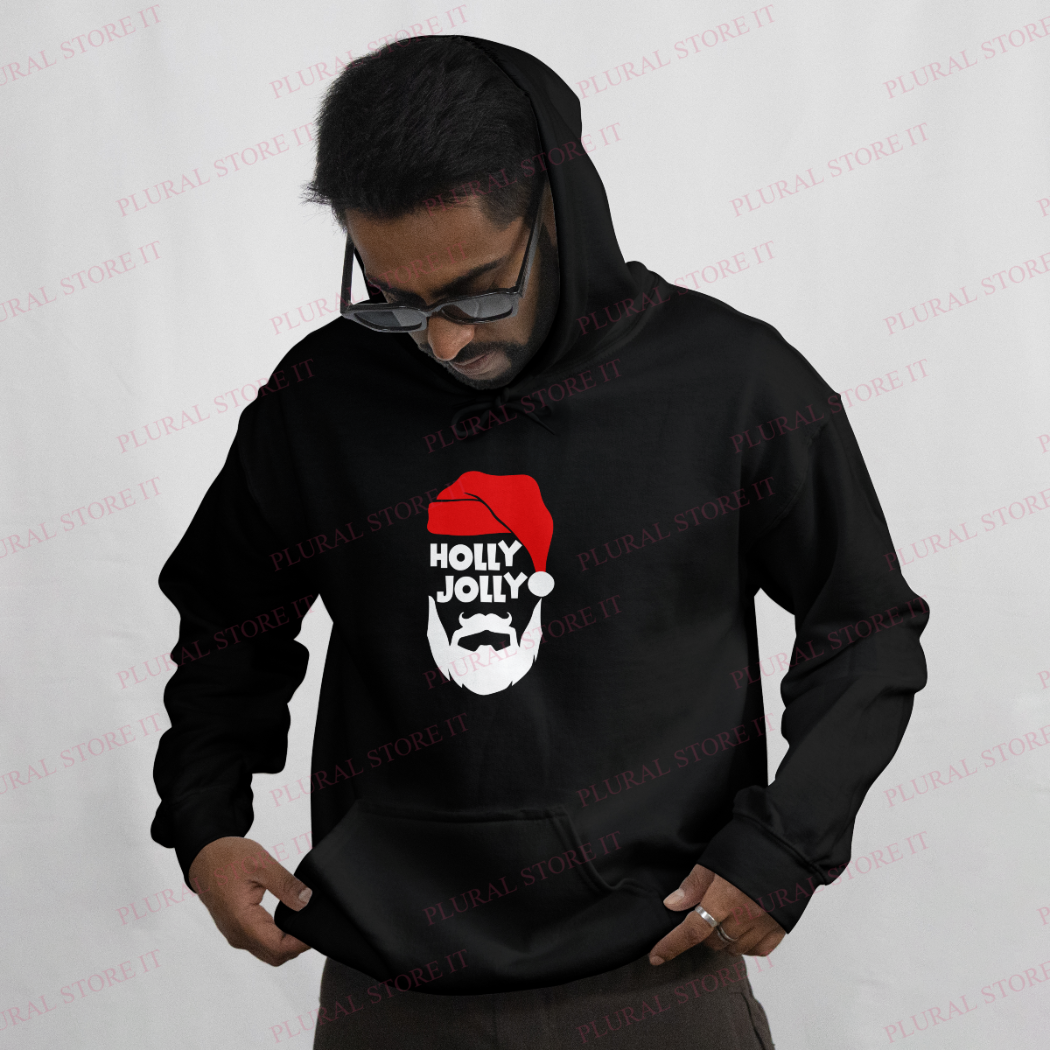 FELPA CON CAPPUCIO HOLLY JOLLY SANTA CLAUS TRENDY HODDIE