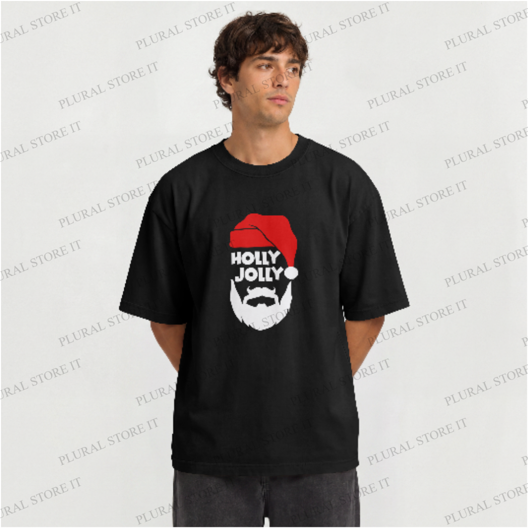 T SHIRT HOLLY JOLLY BABBO NATALE TRENDY
