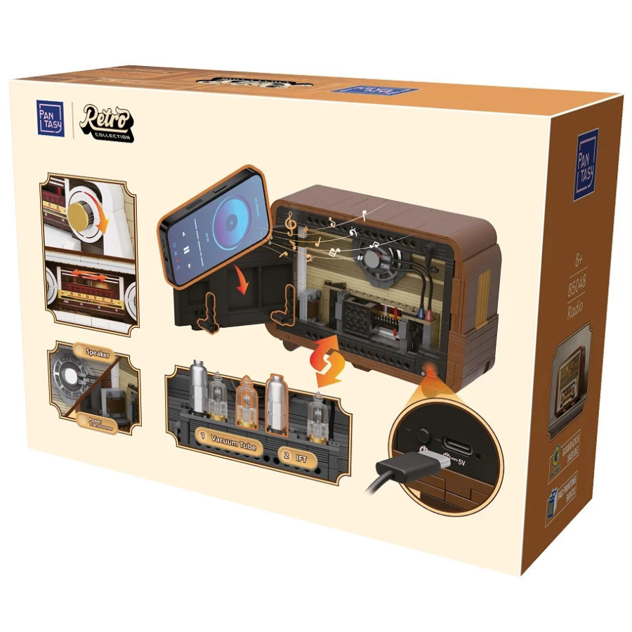 Pantasy 85048 Altoparlante Radio Retrò con Funzioni e LED 811 Pezzi